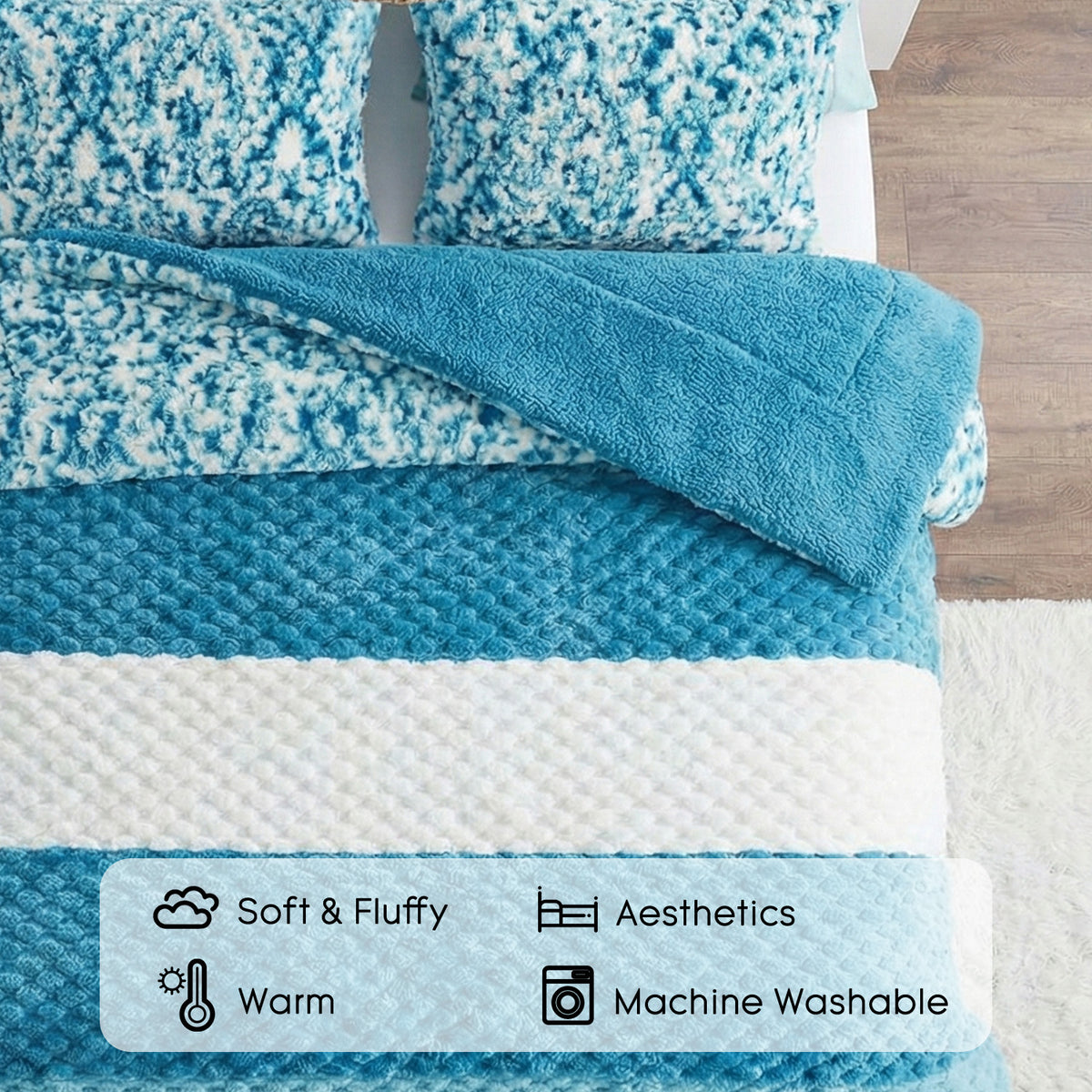 Plush Faux Fur Comforter Set (3-Piece)