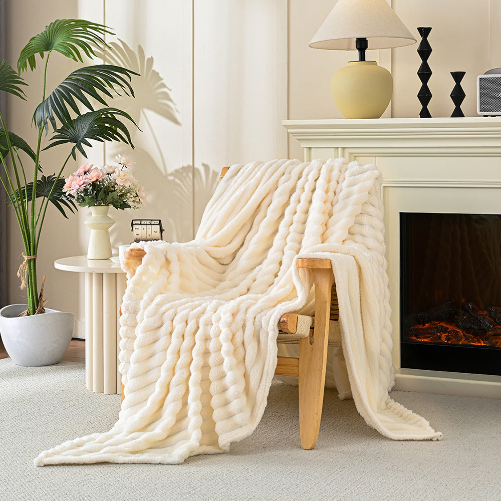 Rabbit Plush Raschel Blanket