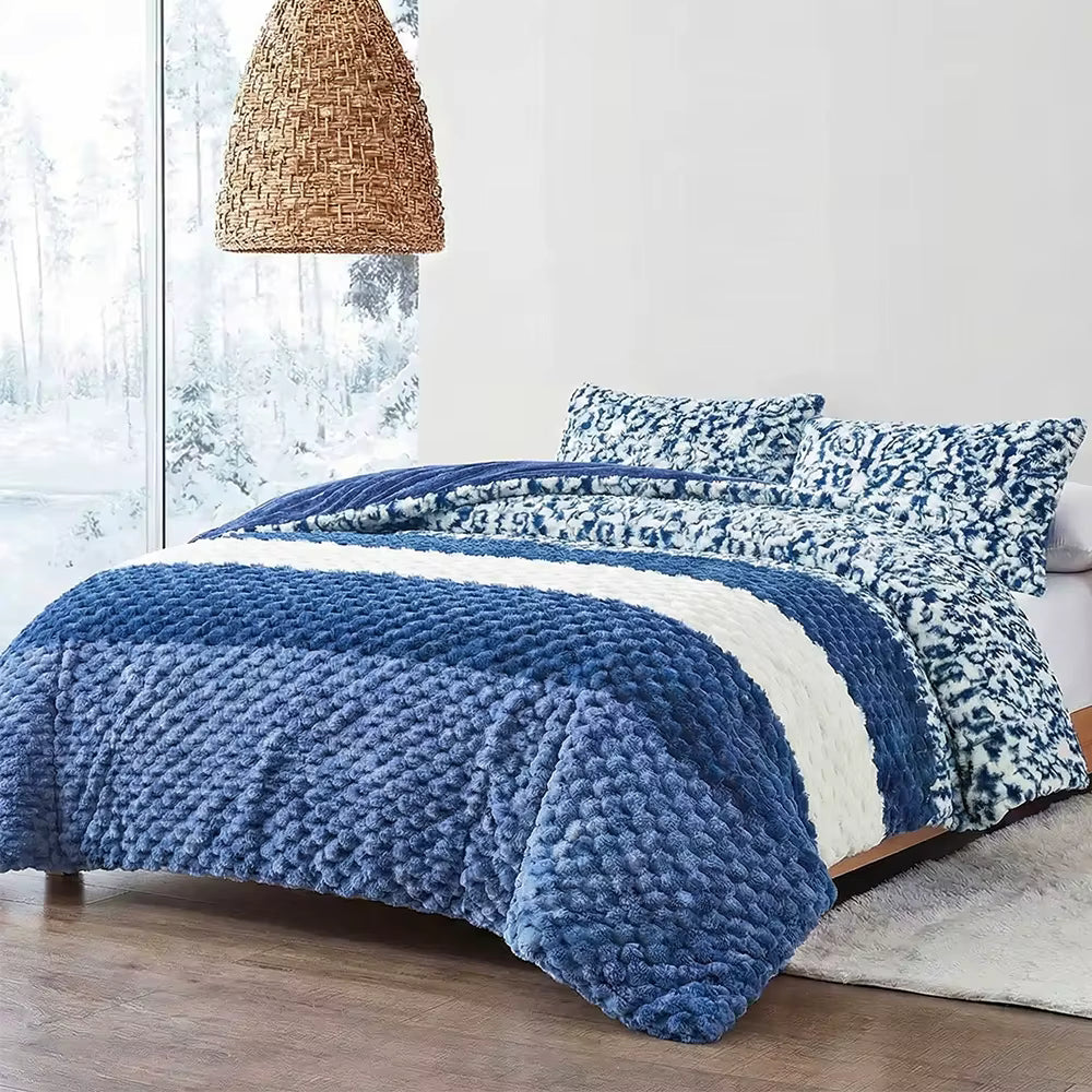 Plush Faux Fur Comforter Set (3-Piece)