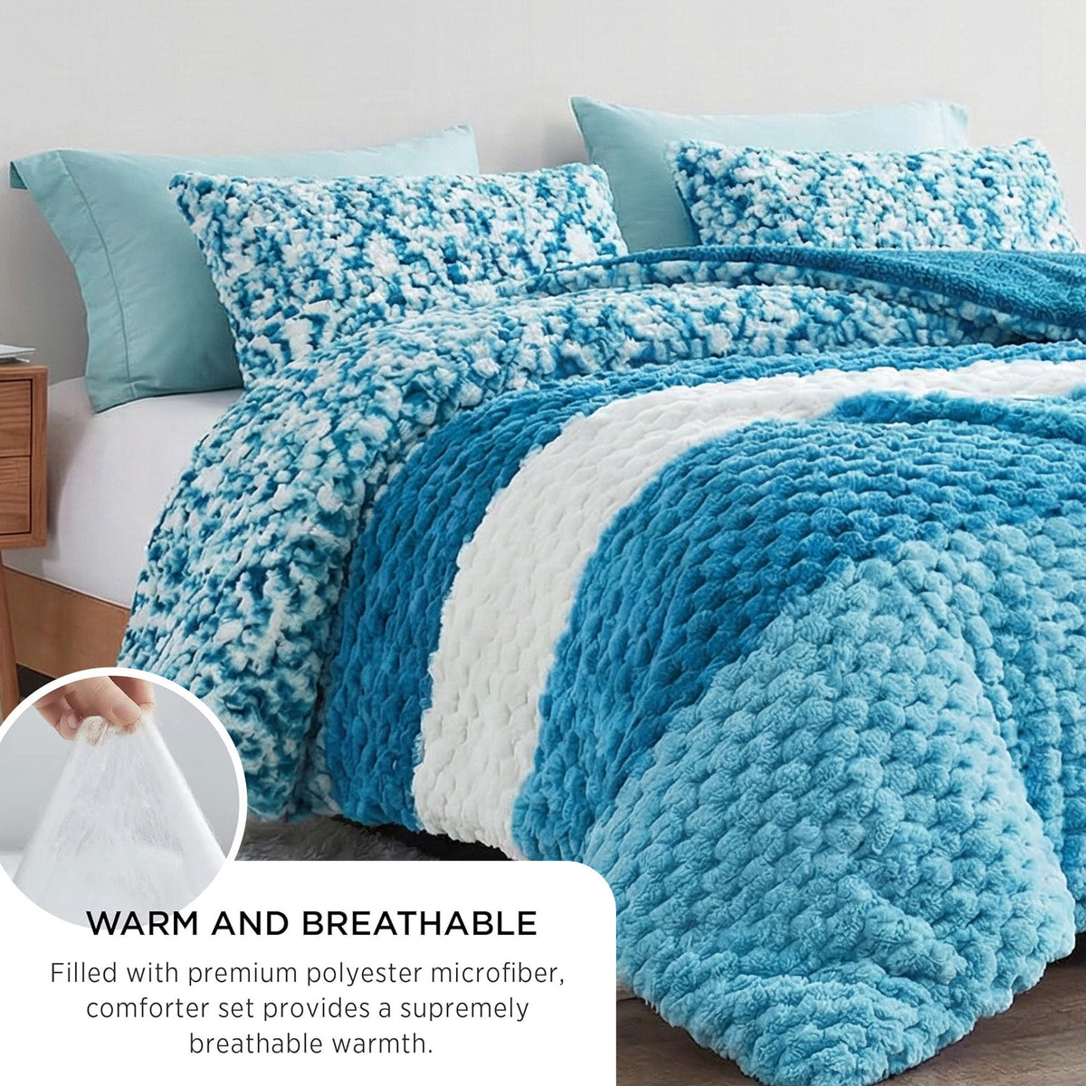Plush Faux Fur Comforter Set (3-Piece)