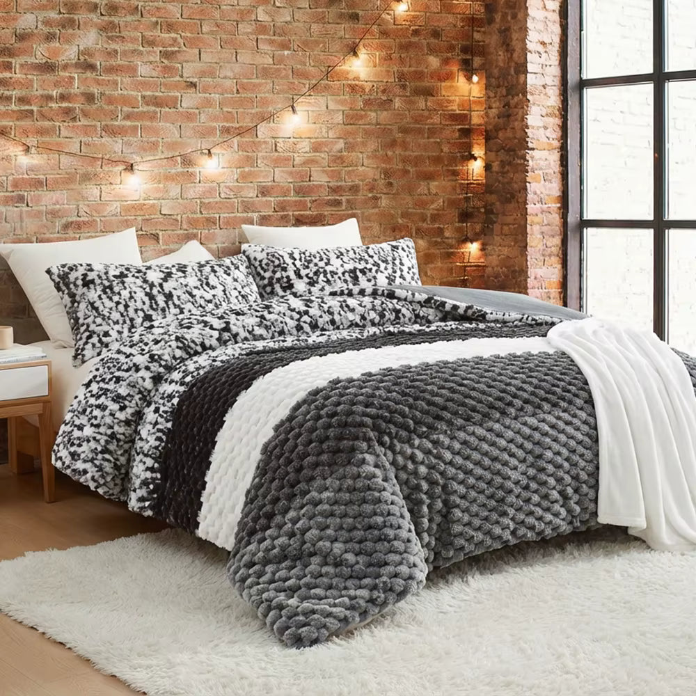 Plush Faux Fur Comforter Set (3-Piece)