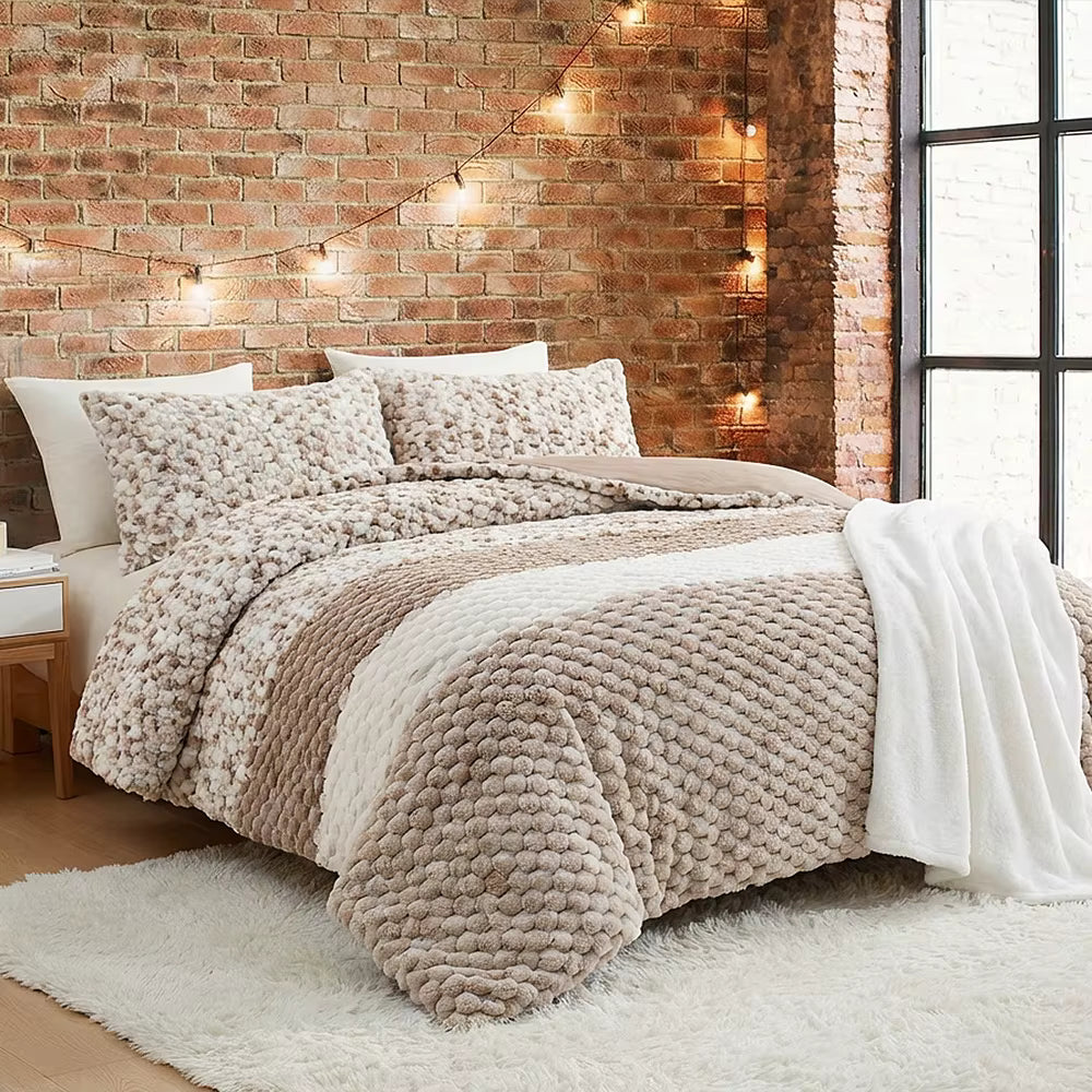 Plush Faux Fur Comforter Set (3-Piece)